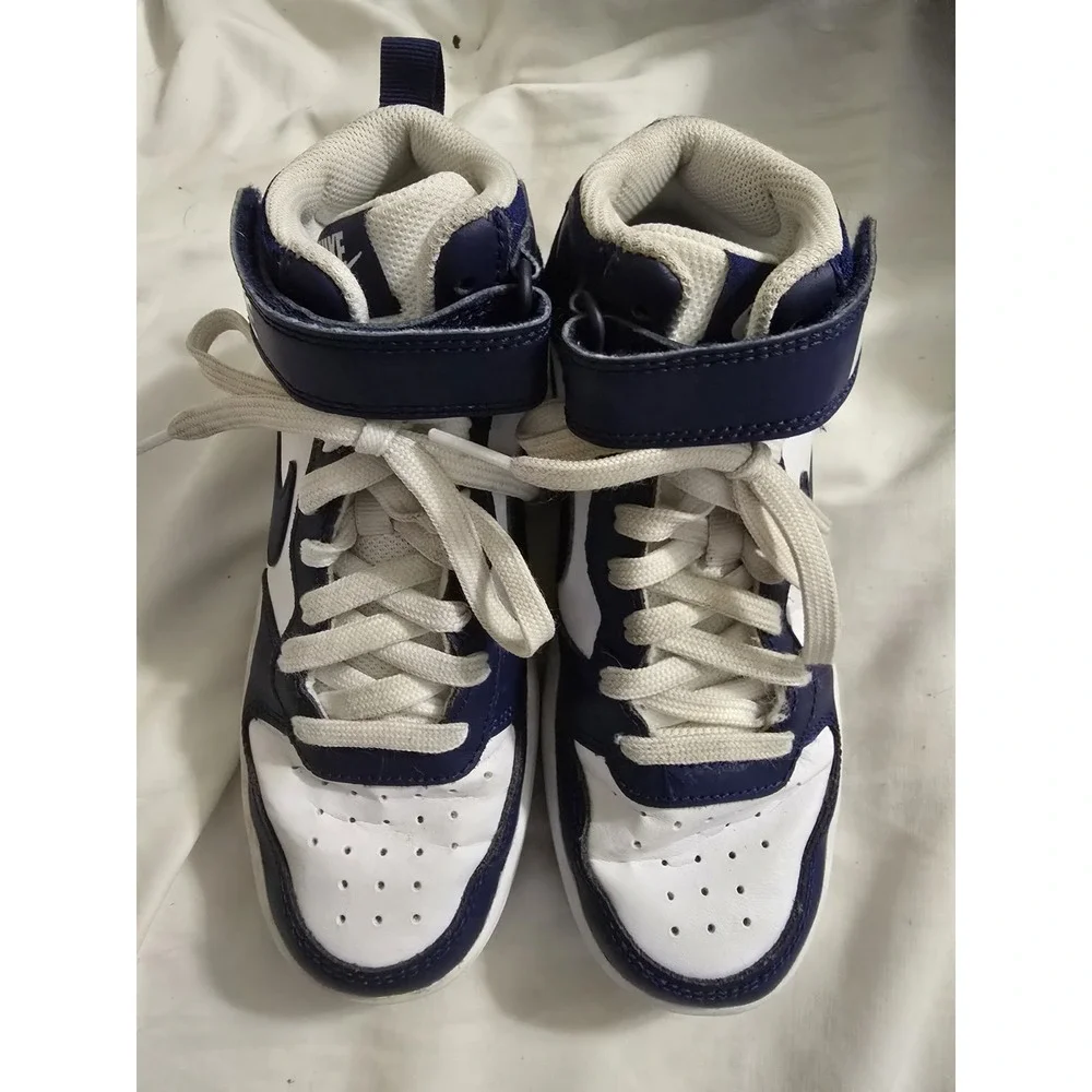 Nike Court Borough Mid 2 (GS) White Blue CD7782 107 Size‎ 3.5Y